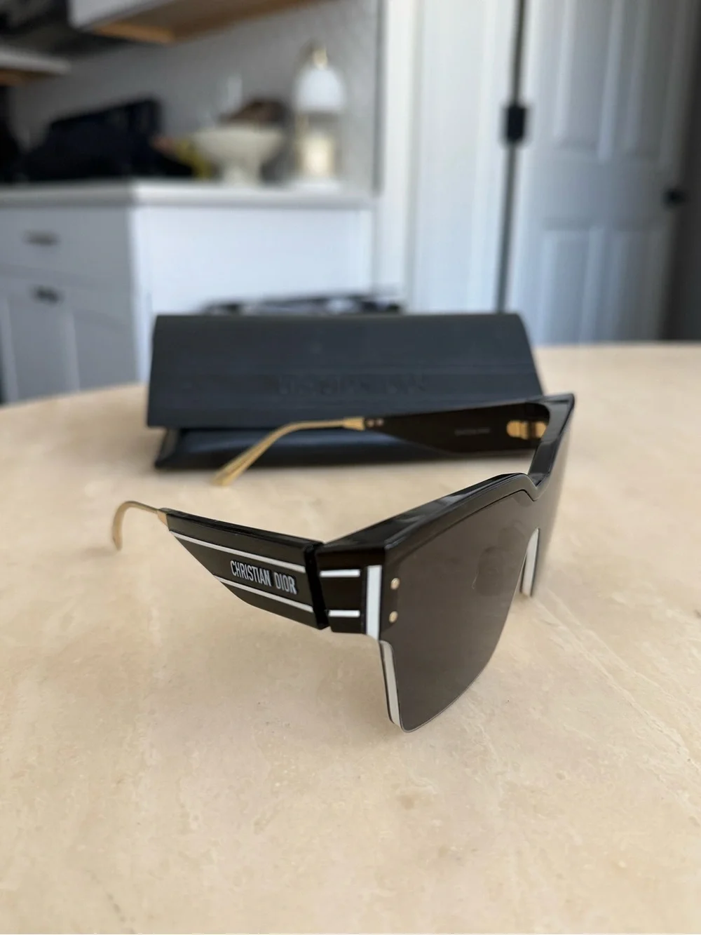Dior Women’s DiorClub Black & White Sunglasses - Modern Shield Style